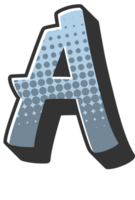 grappig halftone alfabet brief en aantal png