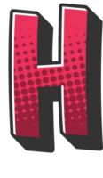 Comic Halftone Alphabet Letter and Number png