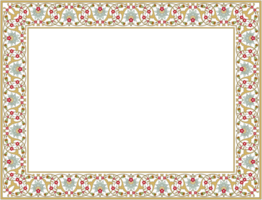 Arabic floral frame, Traditional Islamic design, turkish traditional floral ornament, Suitable for use in mosque decorations, backgrounds, calligraphy, frames. png
