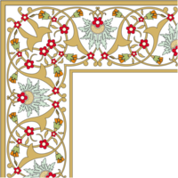 Border frame, corner design template. Elements in eastern style. Floral border. Arabic ornament. Suitable for use as borders on frames, invitations, calligraphy, certificates. png