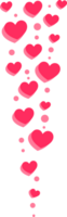 amor gustos corazones. reacción y realimentación para social medios de comunicación. volador emoji arroyo. símbolos fluir para en línea cuadro. png