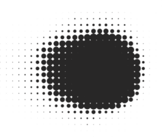 trama de semitonos punteado forma. pintar gota con ruidoso efecto. resumen salpicar circulo forma. png