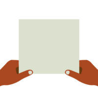 Blank sheet of paper in hand. Empty business document for presentation. png