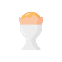 Boiled egg flat style with long shadow png