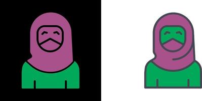 mujer con diseño de icono de niqab vector