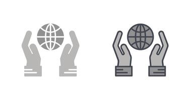 Globe Hand Icon Design vector