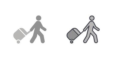 Walking With Luggage Icon Design vector