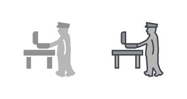 Guard Checking Briefcase Icon Design vector