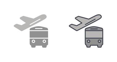 Bus On Airport Icon Design vector