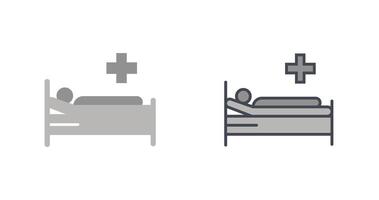 paciente cama icono diseño vector