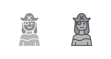 hembra pirata icono diseño vector