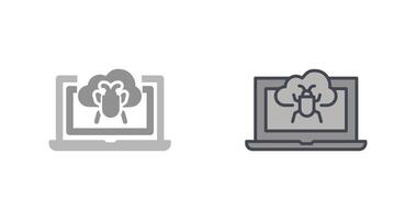 Bug Cloud Icon Design vector