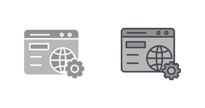 Browser Setting Icon Design vector