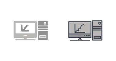 Graph Line Screen Icon Design vector