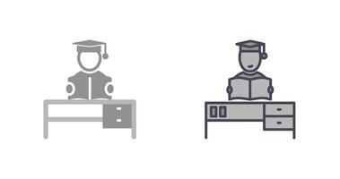 Studying on Desk II Icon Design vector