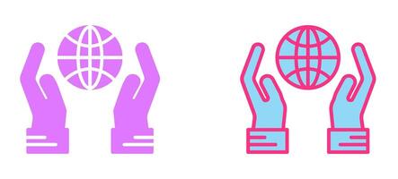 Globe Hand Icon Design vector