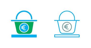 euro cesta icono diseño vector
