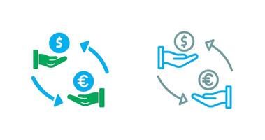 Dollar To Euro Icon Design vector