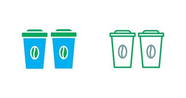 Two Coffees Icon Design vector