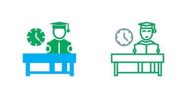 Studying on Desk I Icon Design vector