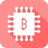 bitcoin chip icono vector