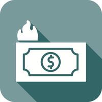 Dollar on Fire Icon Design vector