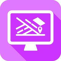 Map on Monitor Icon Design vector