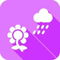 flor con lluvia icono diseño vector