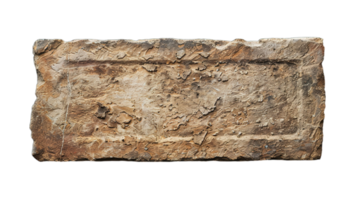 Aged stone block with rich patina, perfect for architecture projects and textured design elements png