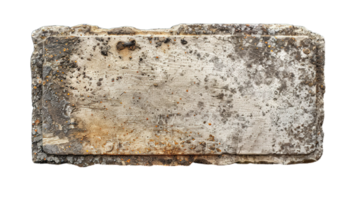 Aged stone block with rich patina, perfect for architecture projects and textured design elements png