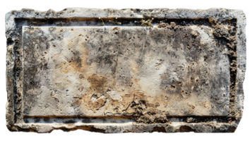 Aged stone block with rich patina, perfect for architecture projects and textured design elements png