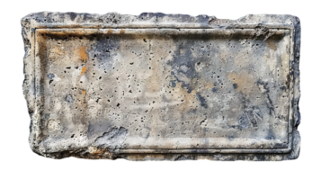 Aged stone block with rich patina, perfect for architecture projects and textured design elements png