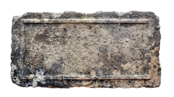 Aged stone block with rich patina, perfect for architecture projects and textured design elements png