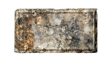 Aged stone block with rich patina, perfect for architecture projects and textured design elements png