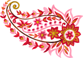 paisley étnico tribal elementos flores png