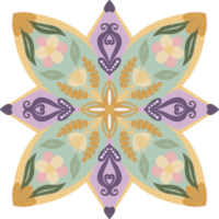 Vintage majolica damask folk motif symbol png