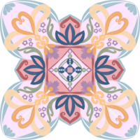 Vintage majolica damask folk motif symbol png