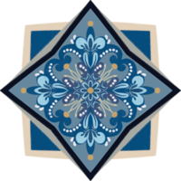 Vintage majolica damask folk motif symbol png