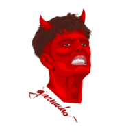 Alejandro garnacho vermelho Demonios png