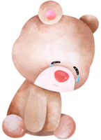 Cartoon Bear crying.Sad teddy bear.Cute animal character. png