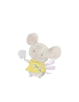 Drawing of a mouse with a tooth and a toothbrush, tooth fairy png