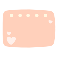 a pink note with hearts on it png