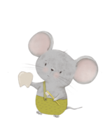 Drawing of a mouse with a tooth and a toothbrush, tooth fairy png