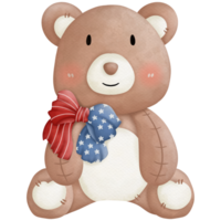 Bear Independence Day watercolor png