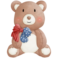 Urso independência dia aguarela png