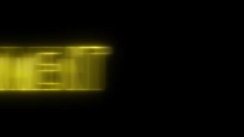 mögen Kommentar abonnieren Gelb glühen Neon- Text Animation auf schwarz Hintergrund. modern Licht Design. 4k uhd video