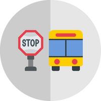 autobús detener plano escala icono vector