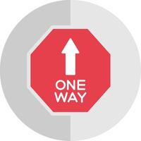 One Way Flat Scale Icon vector