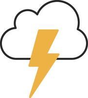 Lightning Skined Filled Icon vector