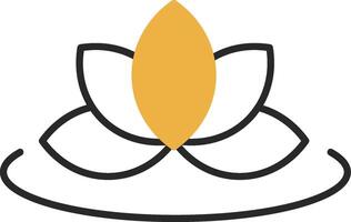 Lotus Skined Filled Icon vector